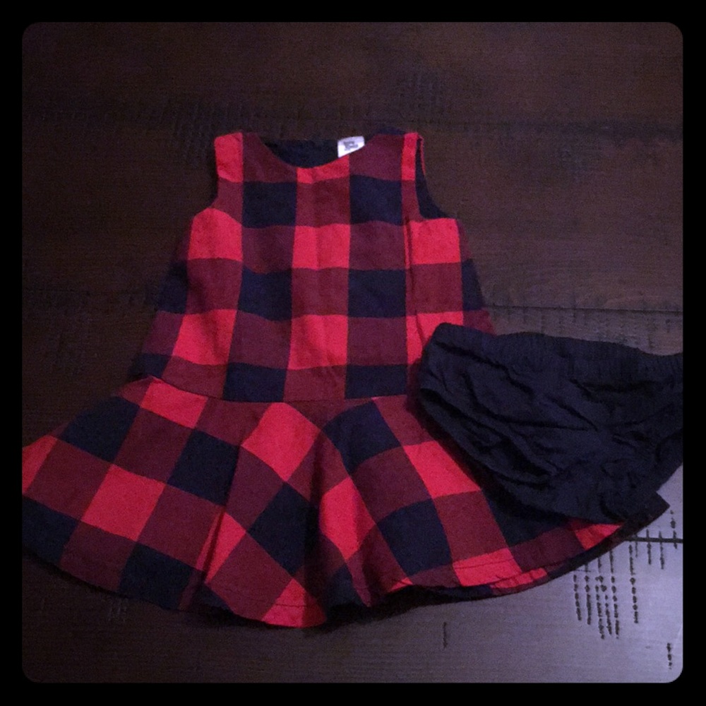 Baby girls red and blue dress size 9months